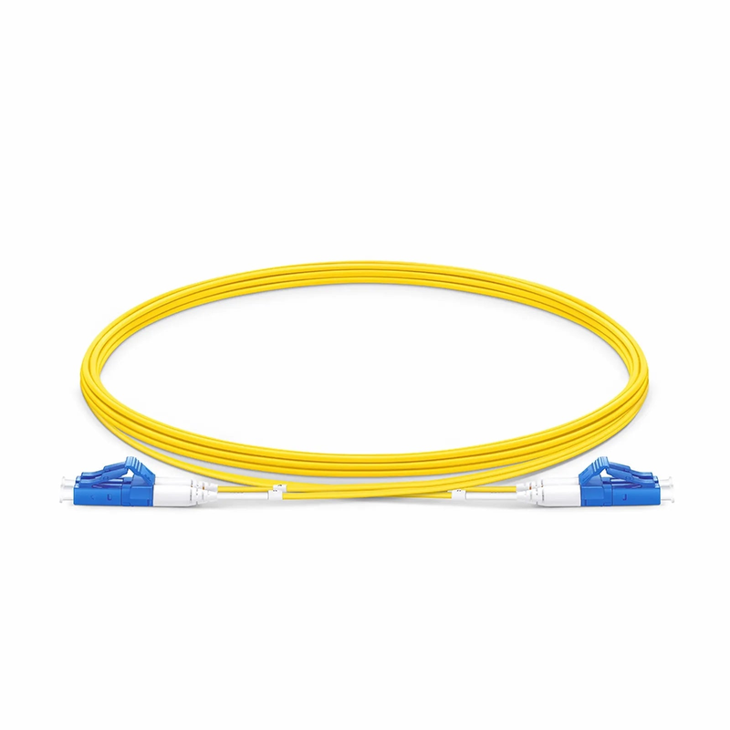 3m (10ft) Fiber Patch Cable, 2 Fibers, LC UPC Duplex to LC UPC Duplex, Single Mode (OS2), Riser (OFNR), 1.2mm, Tight-Buffered, Yellow