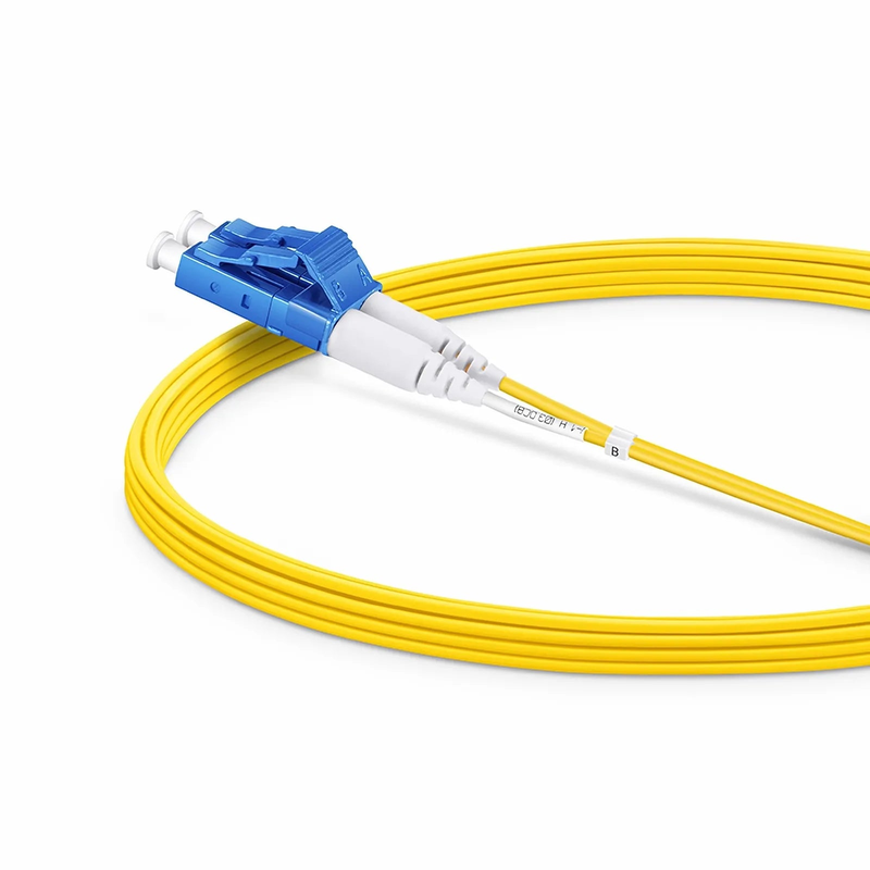 5m (16ft) Fiber Patch Cable, 2 Fibers, LC UPC Duplex to LC UPC Duplex, Single Mode (OS2), Riser (OFNR), 1.2mm, Tight-Buffered, Yellow