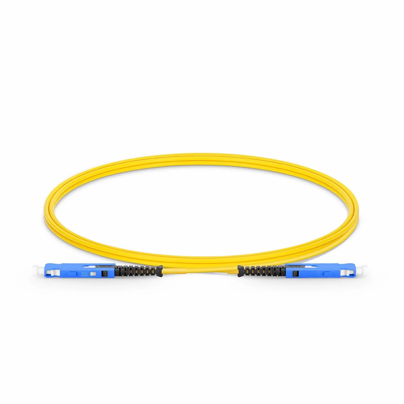 1m (3ft) Fiber Patch Cable, 2 Fibers, SN UPC Duplex to SN UPC Duplex Uniboot, Single Mode (OS2), Riser (OFNR), 1.6mm, Yellow, for 400G Network Connection