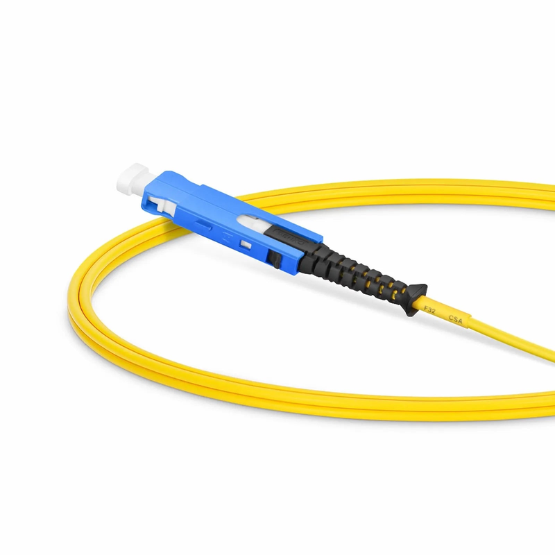 1m (3ft) Fiber Patch Cable, 2 Fibers, SN UPC Duplex to SN UPC Duplex Uniboot, Single Mode (OS2), Riser (OFNR), 1.6mm, Yellow, for 400G Network Connection