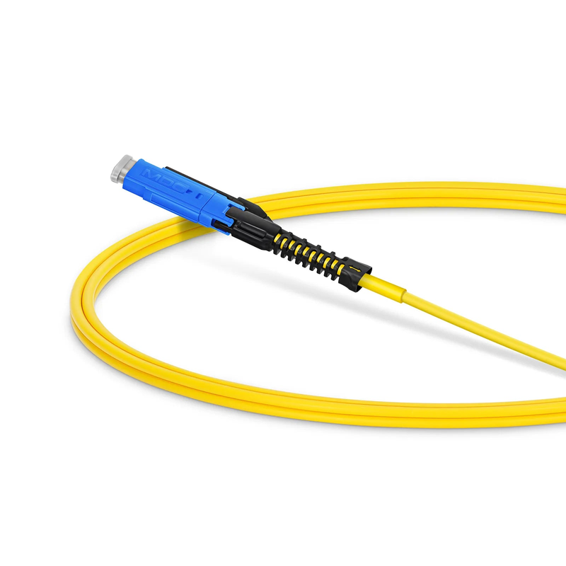 1m (3ft) Fiber Patch Cable, 2 Fibers, MDC UPC Duplex to MDC UPC Duplex Uniboot, Single Mode (OS2), Riser (OFNR), 2.0mm, Yellow, for 100/400/800G Network Connection