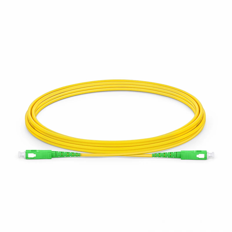 3m (10ft) Fiber Patch Cable, 1 Fiber, SC APC Simplex to SC APC Simplex, Single Mode (OS2), Riser (OFNR), 2.0mm, Tight-Buffered, Yellow, 10 Pcs/Pack
