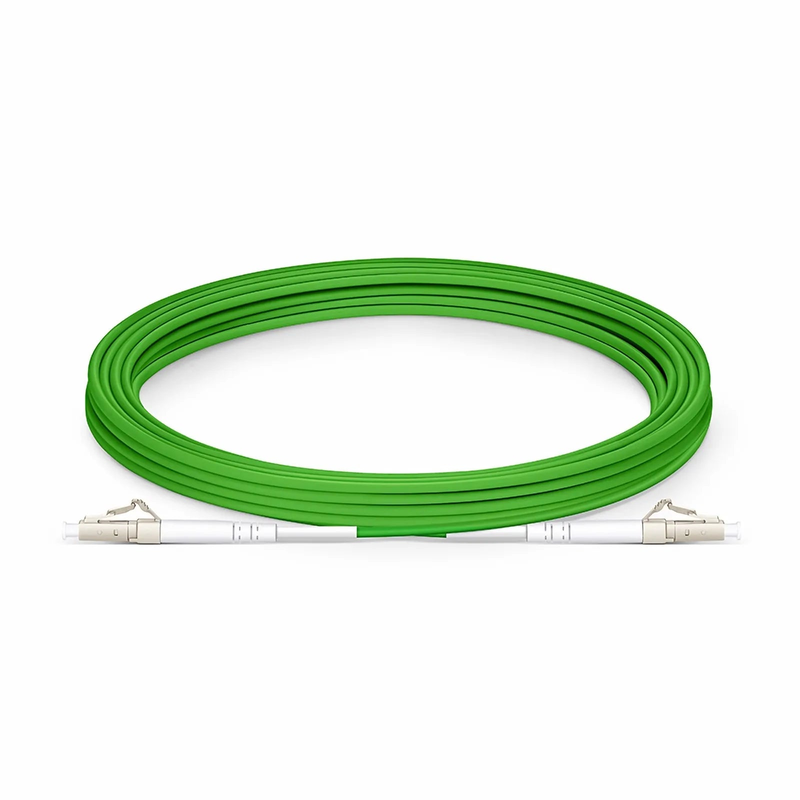 5m (16ft) Fiber Patch Cable, 1 Fiber, LC UPC Simplex to LC UPC Simplex, Multimode (OM5), Riser (OFNR), 2.0mm, Tight-Buffered, Lime Green