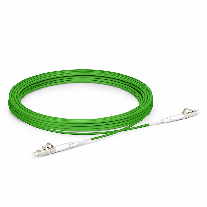 5m (16ft) Fiber Patch Cable, 1 Fiber, LC UPC Simplex to LC UPC Simplex, Multimode (OM5), Riser (OFNR), 2.0mm, Tight-Buffered, Lime Green
