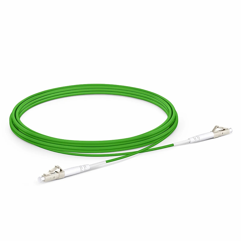 3m (10ft) Fiber Patch Cable, 1 Fiber, LC UPC Simplex to LC UPC Simplex, Multimode (OM5), Riser (OFNR), 2.0mm, Tight-Buffered, Lime Green