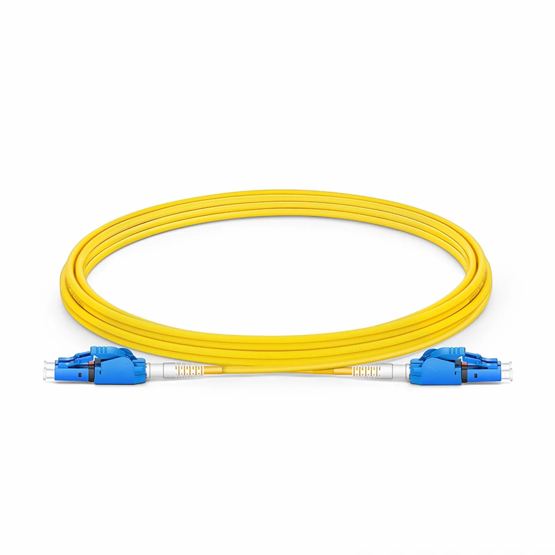 3m (10ft) Fiber Patch Cable, 2 Fibers, LC UPC Duplex to LC UPC Duplex Switchable Clip Uniboot, Single Mode (OS2), Riser (OFNR), 2.0mm, Yellow