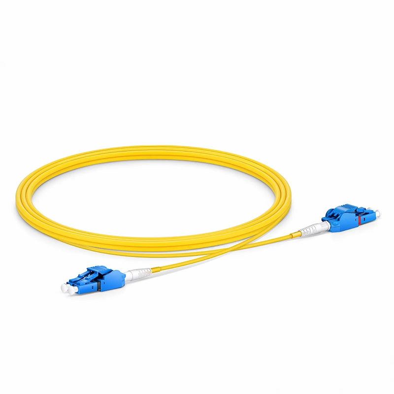 2m (7ft) Fiber Patch Cable, 2 Fibers, LC UPC Duplex to LC UPC Duplex Switchable Clip Uniboot, Single Mode (OS2), Riser (OFNR), 2.0mm, Yellow