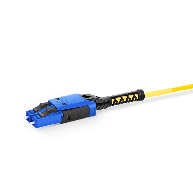 1m (3ft) Fiber Patch Cable, 2 Fibers, LC UPC Duplex to LC UPC Duplex Flat Clip with Push-Pull Boot Uniboot, Single Mode (OS2), Riser (OFNR), 2.0mm, Yellow