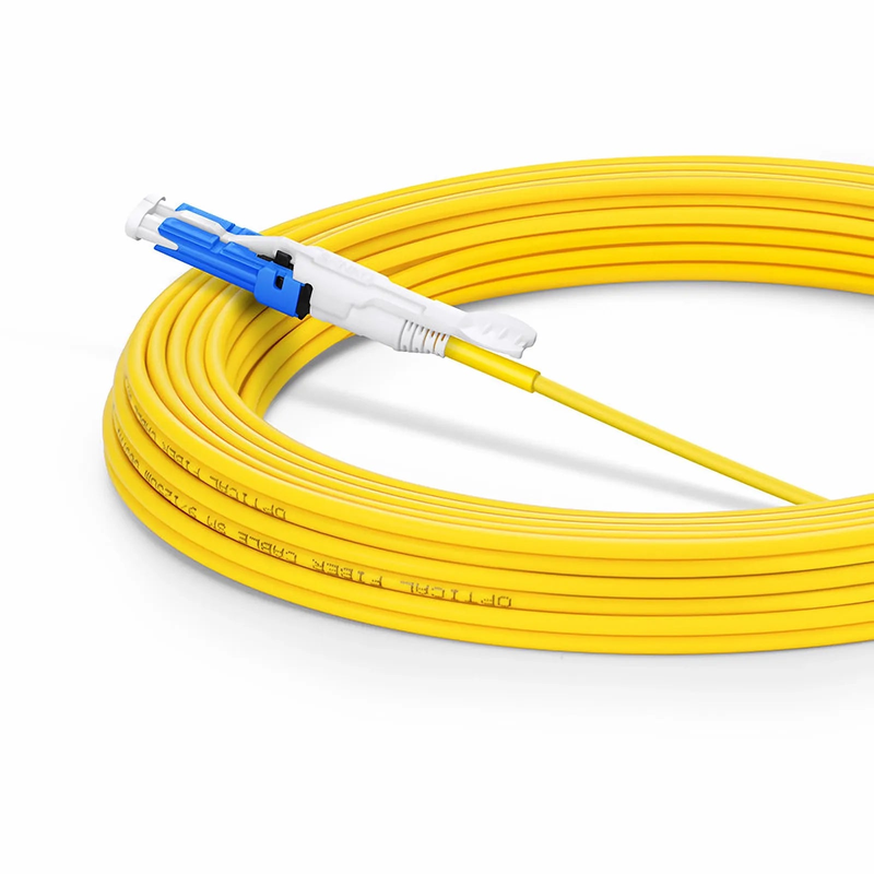 10m (33ft) Fiber Patch Cable, 2 Fibers, CS™ UPC Duplex to LC UPC Duplex Flat Clip Uniboot, Single Mode (OS2), Riser (OFNR), 2.0mm, Yellow, for 200/400G Network Connection