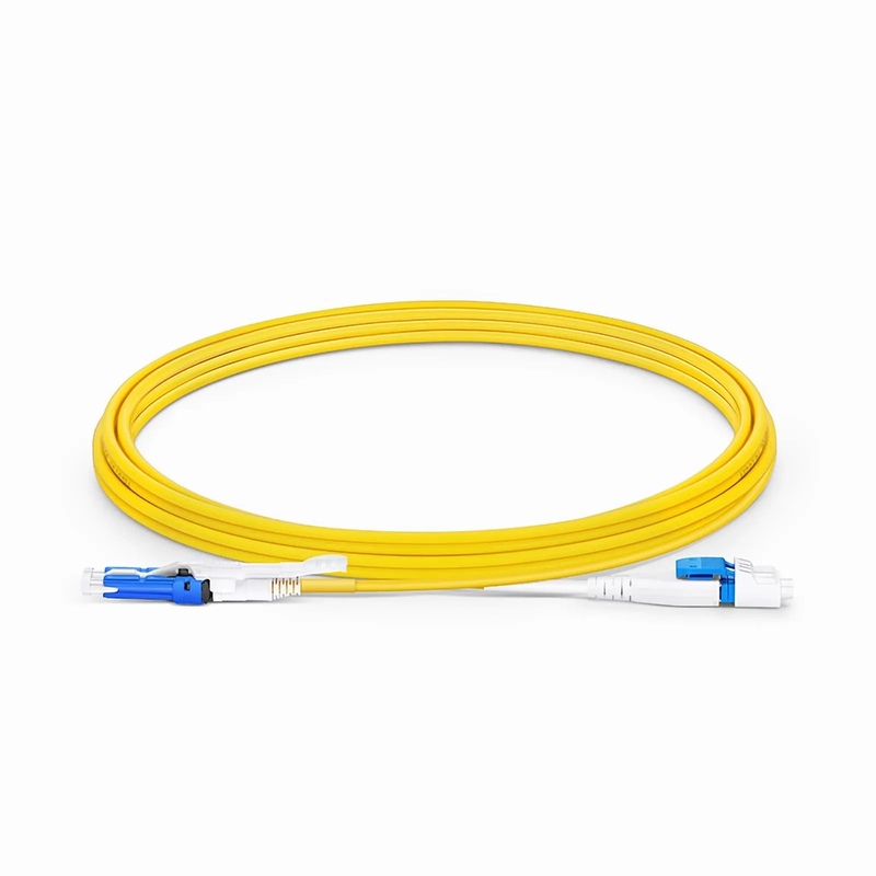 3m (10ft) Fiber Patch Cable, 2 Fibers, CS™ UPC Duplex to LC UPC Duplex Flat Clip Uniboot, Single Mode (OS2), Riser (OFNR), 2.0mm, Yellow, for 200/400G Network Connection