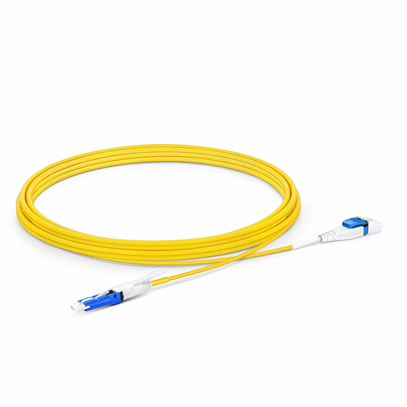 3m (10ft) Fiber Patch Cable, 2 Fibers, CS™ UPC Duplex to LC UPC Duplex Flat Clip Uniboot, Single Mode (OS2), Riser (OFNR), 2.0mm, Yellow, for 200/400G Network Connection
