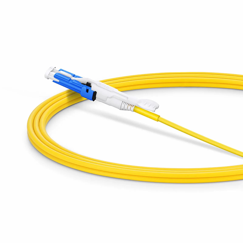 2m (7ft) Fiber Patch Cable, 2 Fibers, CS™ UPC Duplex to LC UPC Duplex Flat Clip Uniboot, Single Mode (OS2), Riser (OFNR), 2.0mm, Yellow, for 200/400G Network Connection