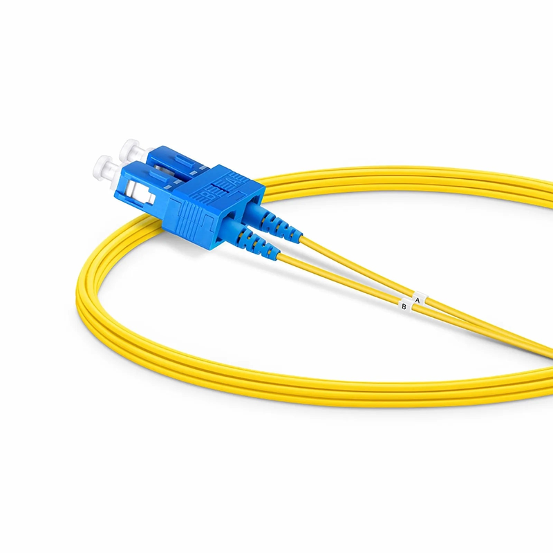 5m (16ft) Fiber Patch Cable, 2 Fibers, LC UPC Duplex to SC UPC Duplex, Single Mode (OS2), Riser (OFNR), 1.2mm, Tight-Buffered, Yellow