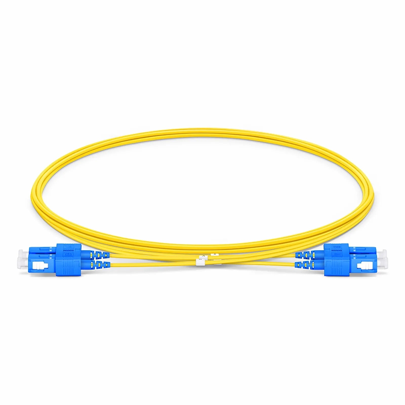 2m (7ft) Fiber Patch Cable, 2 Fibers, SC UPC Duplex to SC UPC Duplex, Single Mode (OS2), Riser (OFNR), 1.2mm, Tight-Buffered, Yellow