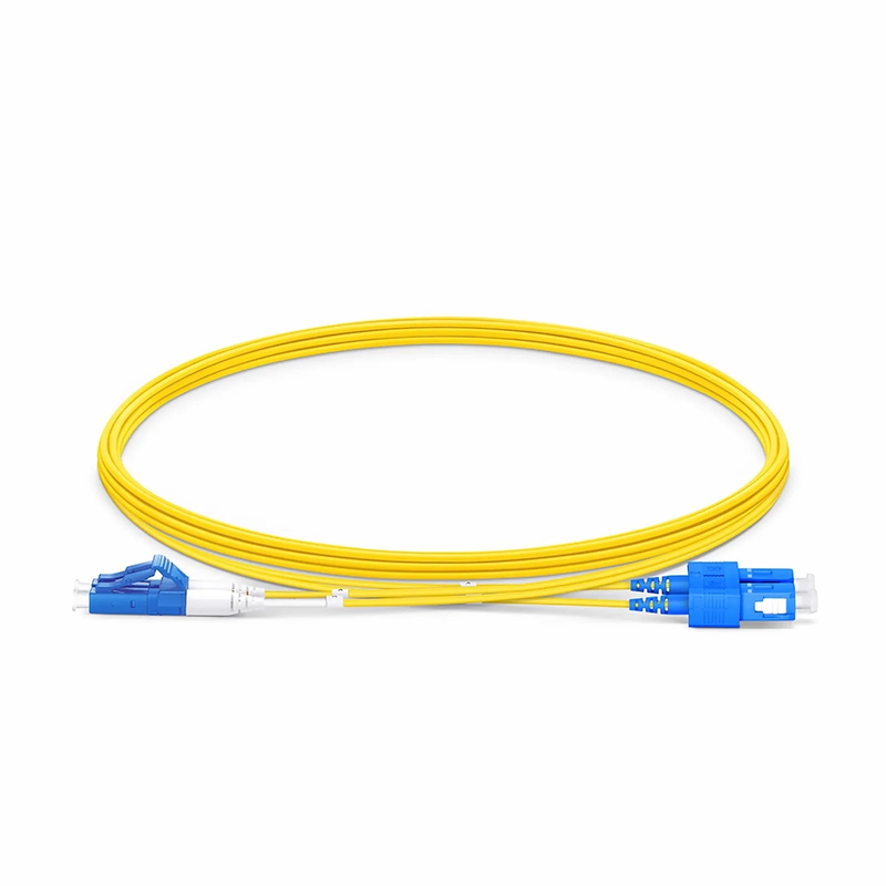 3m (10ft) Fiber Patch Cable, 2 Fibers, LC UPC Duplex to SC UPC Duplex, Single Mode (OS2), Riser (OFNR), 1.2mm, Tight-Buffered, Yellow
