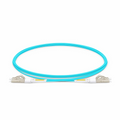 2m (7ft) Fiber Patch Cable, 2 Fibers, LC UPC Duplex to LC UPC Duplex, Multimode (OM4), Riser (OFNR), 1.2mm, Tight-Buffered, Aqua