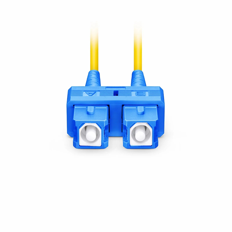 10m (33ft) Fiber Patch Cable, 2 Fibers, SC UPC Duplex to SC UPC Duplex, Single Mode (OS2), Riser (OFNR), 2.0mm, Tight-Buffered, Yellow