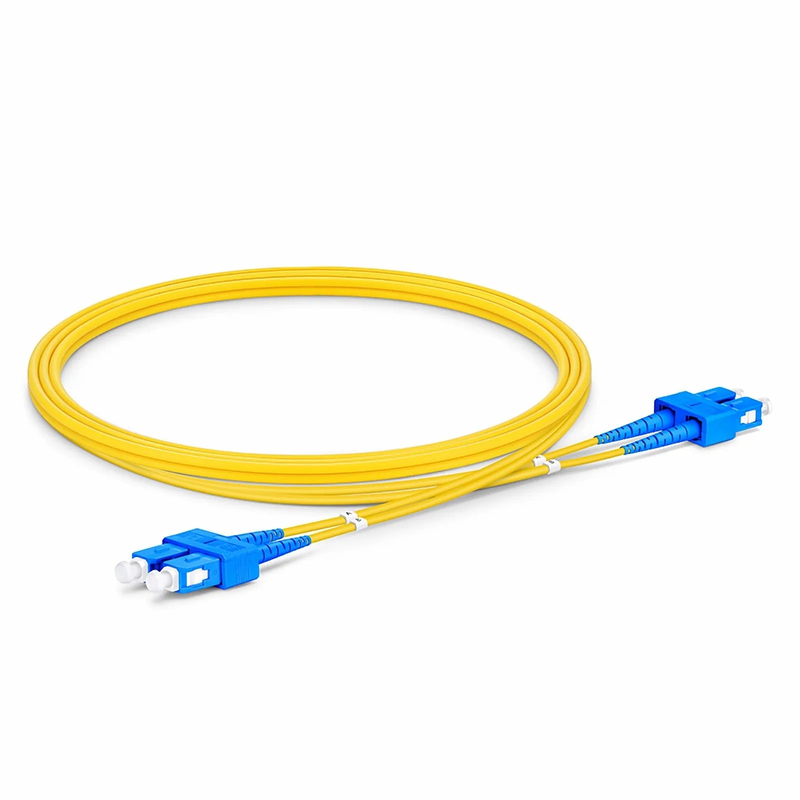 1m (3ft) Fiber Patch Cable, 2 Fibers, SC UPC Duplex to SC UPC Duplex, Single Mode (OS2), Riser (OFNR), 2.0mm, Tight-Buffered, Yellow