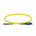 1m (3ft) Fiber Patch Cable, 2 Fibers, MDC UPC Duplex to LC UPC Duplex Flat Clip with Push-Pull Boot Uniboot, Single Mode (OS2), Riser (OFNR), 2.0mm, Yellow, for 100/400/800G Network Connection