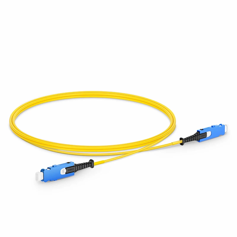 1m (3ft) Fiber Patch Cable, 2 Fibers, SN UPC Duplex to SN UPC Duplex Uniboot, Single Mode (OS2), Riser (OFNR), 1.6mm, Yellow, for 400G Network Connection
