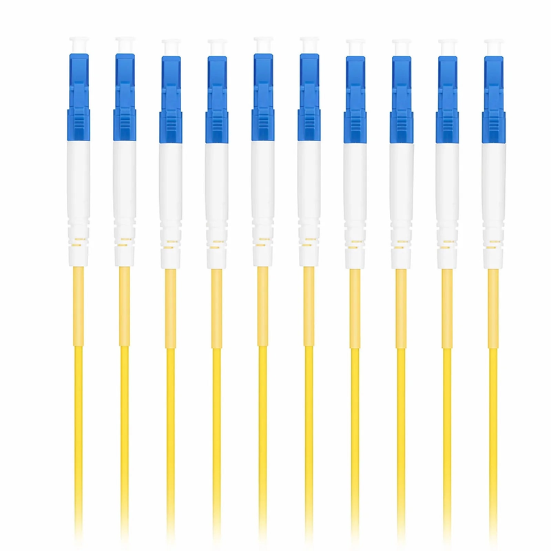 2m (7ft) Fiber Patch Cable, 1 Fiber, LC UPC Simplex to LC UPC Simplex, Single Mode (OS2), Riser (OFNR), 2.0mm, Tight-Buffered, Yellow, 10 Pcs/Pack