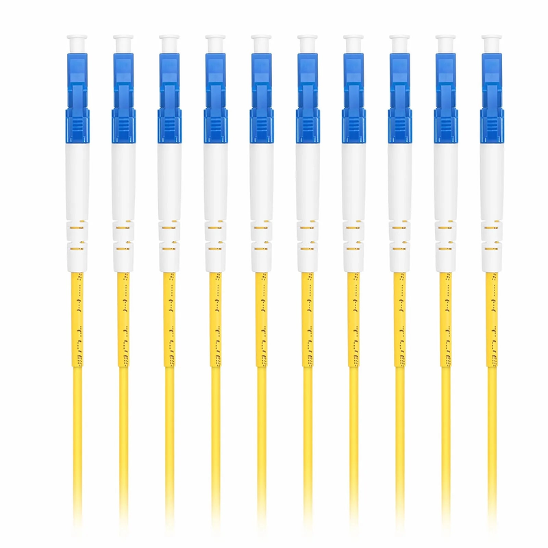 1m (3ft) Fiber Patch Cable, 1 Fiber, LC UPC Simplex to LC UPC Simplex, Single Mode (OS2), Riser (OFNR), 2.0mm, Tight-Buffered, Yellow, 10 Pcs/Pack