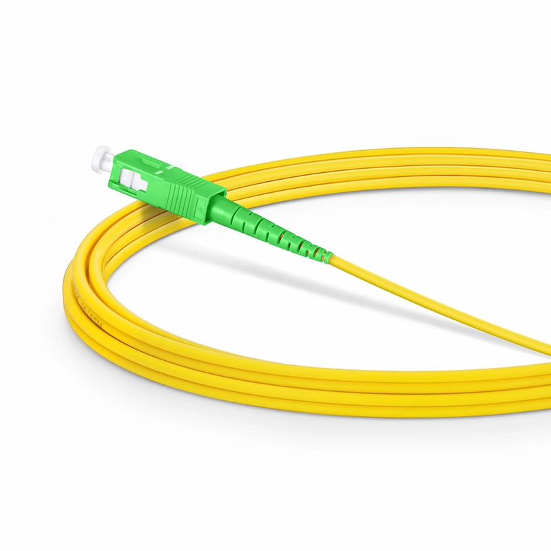 3m (10ft) Fiber Patch Cable, 1 Fiber, SC APC Simplex to SC APC Simplex, Single Mode (OS2), Riser (OFNR), 2.0mm, Tight-Buffered, Yellow, 10 Pcs/Pack