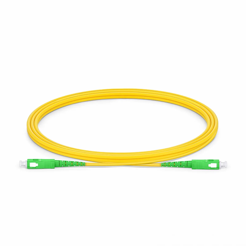 2m (7ft) Fiber Patch Cable, 1 Fiber, SC APC Simplex to SC APC Simplex, Single Mode (OS2), Riser (OFNR), 2.0mm, Tight-Buffered, Yellow, 10 Pcs/Pack