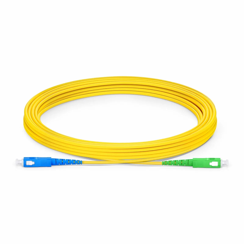 5m (16ft) Fiber Patch Cable, 1 Fiber, SC UPC Simplex to SC APC Simplex, Single Mode (OS2), Riser (OFNR), 2.0mm, Tight-Buffered, Yellow
