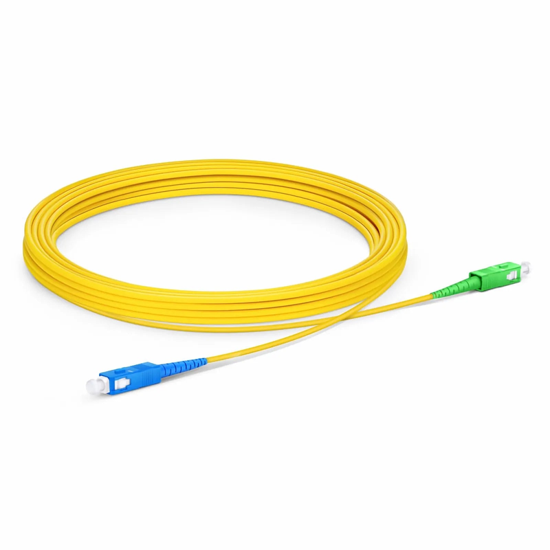 5m (16ft) Fiber Patch Cable, 1 Fiber, SC UPC Simplex to SC APC Simplex, Single Mode (OS2), Riser (OFNR), 2.0mm, Tight-Buffered, Yellow