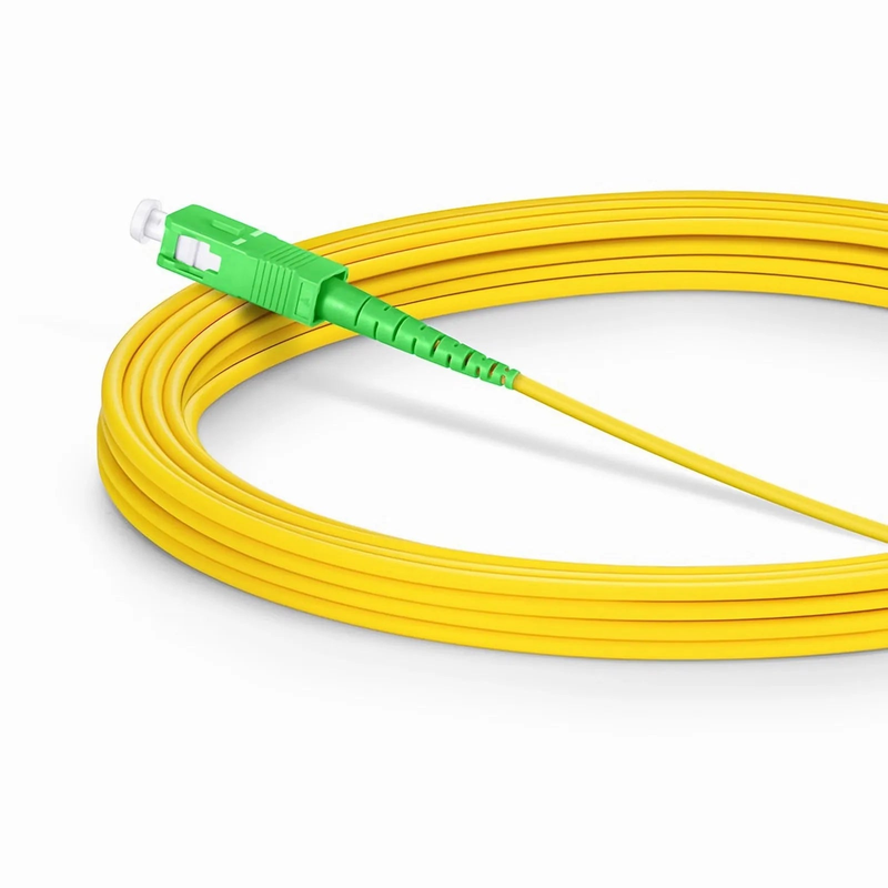 7m (23ft) Fiber Patch Cable, 1 Fiber, SC UPC Simplex to SC APC Simplex, Single Mode (OS2), Riser (OFNR), 2.0mm, Tight-Buffered, Yellow