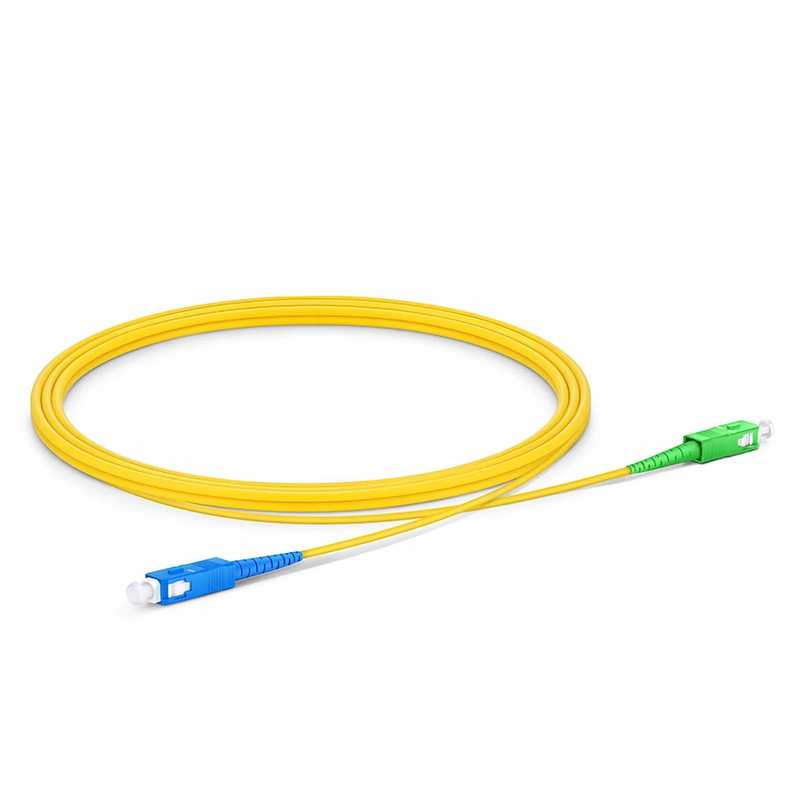 2m (7ft) Fiber Patch Cable, 1 Fiber, SC UPC Simplex to SC APC Simplex, Single Mode (OS2), Riser (OFNR), 2.0mm, Tight-Buffered, Yellow
