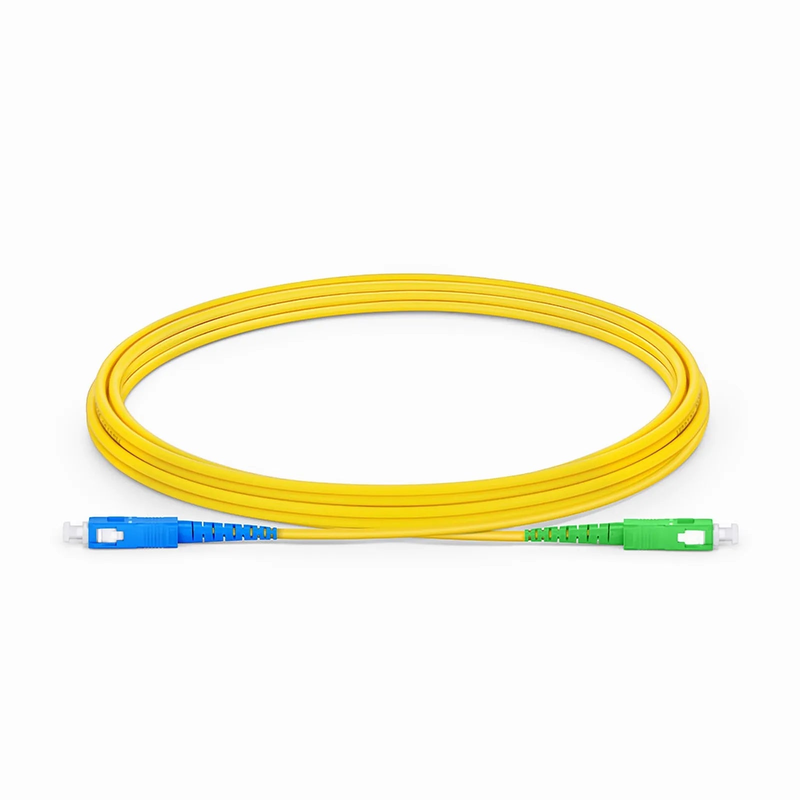 3m (10ft) Fiber Patch Cable, 1 Fiber, SC UPC Simplex to SC APC Simplex, Single Mode (OS2), Riser (OFNR), 2.0mm, Tight-Buffered, Yellow