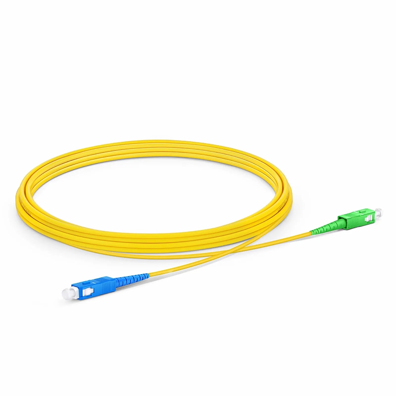 3m (10ft) Fiber Patch Cable, 1 Fiber, SC UPC Simplex to SC APC Simplex, Single Mode (OS2), Riser (OFNR), 2.0mm, Tight-Buffered, Yellow