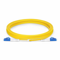3m (10ft) Fiber Patch Cable, 2 Fibers, Grade B, LC UPC Duplex to LC UPC Duplex, Single Mode (OS2), Riser (OFNR), 2.0mm, Typical 0.12dB IL, Tight-Buffered, Yellow