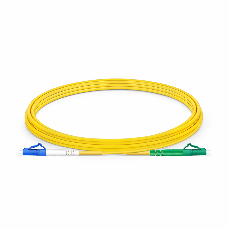 3m (10ft) Fiber Patch Cable, 1 Fiber, LC UPC Simplex to LC APC Simplex, Single Mode (OS2), Riser (OFNR), 2.0mm, Tight-Buffered, Yellow