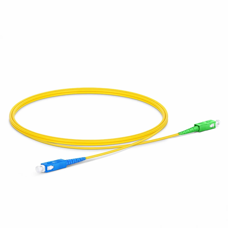 1m (3ft) Fiber Patch Cable, 1 Fiber, SC UPC Simplex to SC APC Simplex, Single Mode (OS2), Riser (OFNR), 2.0mm, Tight-Buffered, Yellow