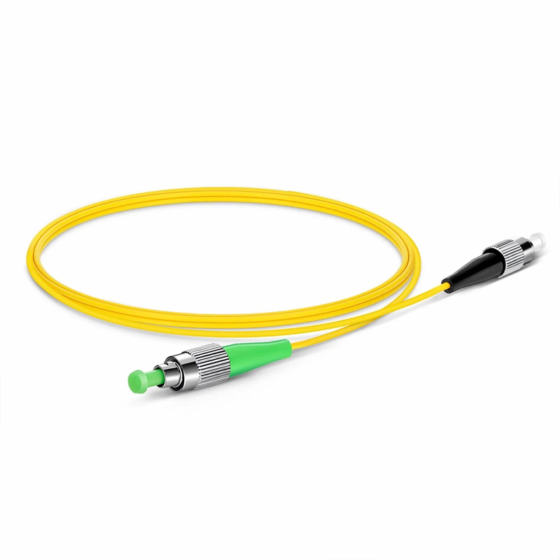 1m (3ft) Fiber Patch Cable, 1 Fiber, FC APC Simplex to FC UPC Simplex, Single Mode (OS2), Riser (OFNR), 2.0mm, Tight-Buffered, Yellow