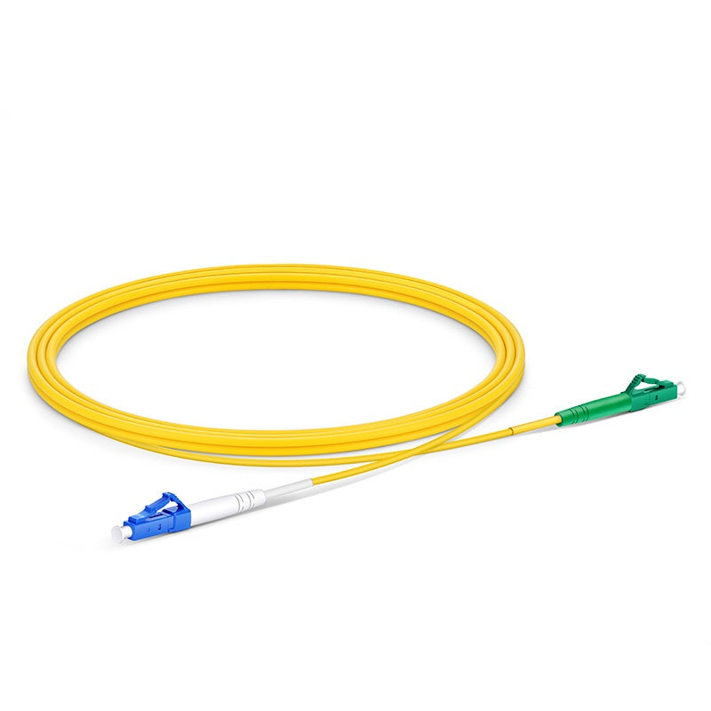 2m (7ft) Fiber Patch Cable, 1 Fiber, LC UPC Simplex to LC APC Simplex, Single Mode (OS2), Riser (OFNR), 2.0mm, Tight-Buffered, Yellow