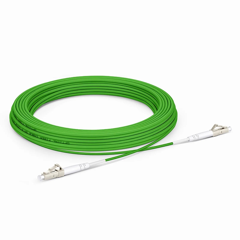 10m (33ft) Fiber Patch Cable, 1 Fiber, LC UPC Simplex to LC UPC Simplex, Multimode (OM5), Riser (OFNR), 2.0mm, Tight-Buffered, Lime Green