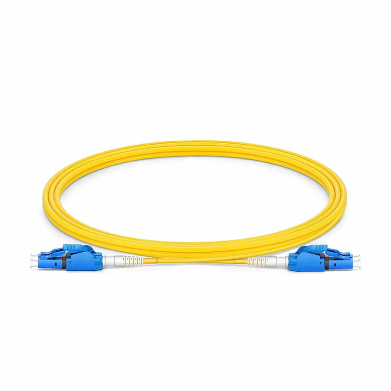 2m (7ft) Fiber Patch Cable, 2 Fibers, LC UPC Duplex to LC UPC Duplex Switchable Clip Uniboot, Single Mode (OS2), Riser (OFNR), 2.0mm, Yellow