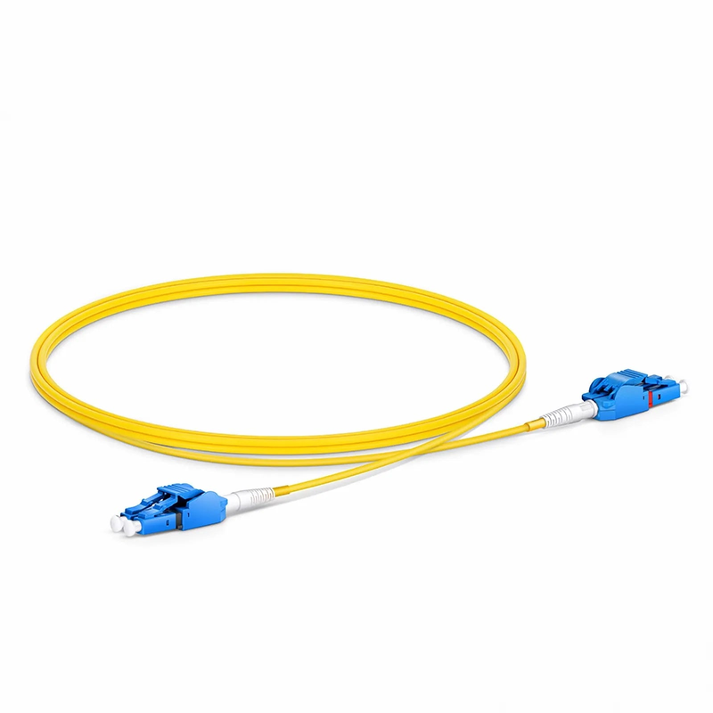 1m (3ft) Fiber Patch Cable, 2 Fibers, LC UPC Duplex to LC UPC Duplex Switchable Clip Uniboot, Single Mode (OS2), Riser (OFNR), 2.0mm, Yellow