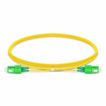 3m (10ft) Fiber Patch Cable, 2 Fibers, SC APC Duplex to SC APC Duplex, Single Mode (OS2), Riser (OFNR), 1.2mm, Tight-Buffered, Yellow