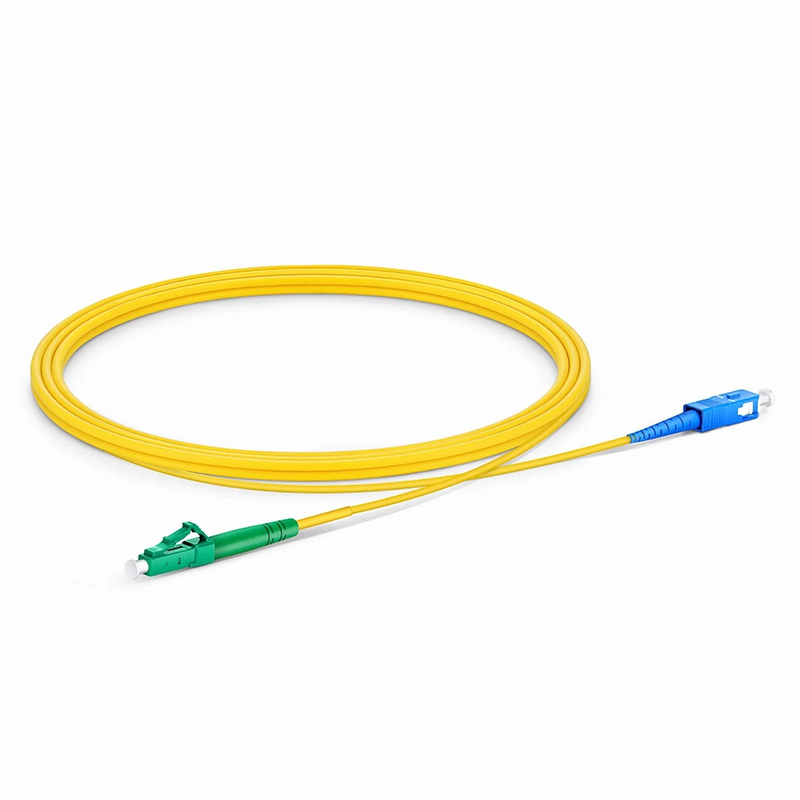 2m (7ft) Fiber Patch Cable, 1 Fiber, LC APC Simplex to SC UPC Simplex, Single Mode (OS2), Riser (OFNR), 2.0mm, Tight-Buffered, Yellow