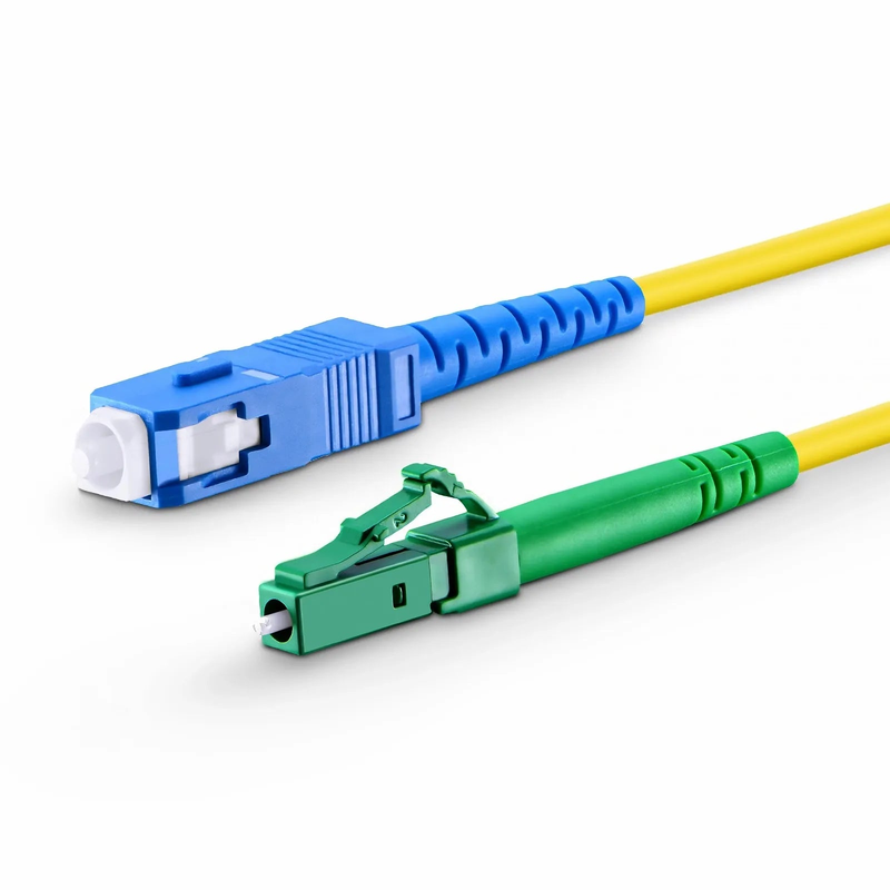 3m (10ft) Fiber Patch Cable, 1 Fiber, LC APC Simplex to SC UPC Simplex, Single Mode (OS2), Riser (OFNR), 2.0mm, Tight-Buffered, Yellow