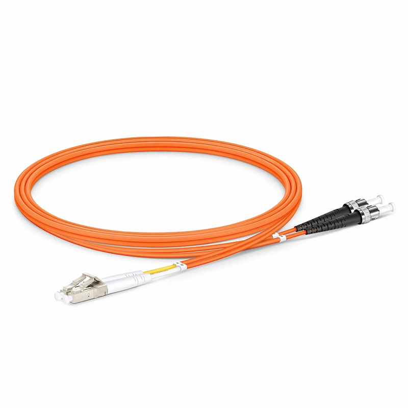 1m (3ft) Fiber Patch Cable, 2 Fibers, LC UPC Duplex to ST UPC, Multimode (OM2), Riser (OFNR), 2.0mm, Tight-Buffered, Orange