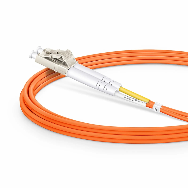 2m (7ft) Fiber Patch Cable, 2 Fibers, LC UPC Duplex to SC UPC Duplex, Multimode (OM2), Riser (OFNR), 2.0mm, Tight-Buffered, Orange