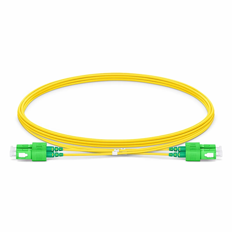 3m (10ft) Fiber Patch Cable, 2 Fibers, SC APC Duplex to SC APC Duplex, Single Mode (OS2), LSZH, 1.2mm, Tight-Buffered, Yellow