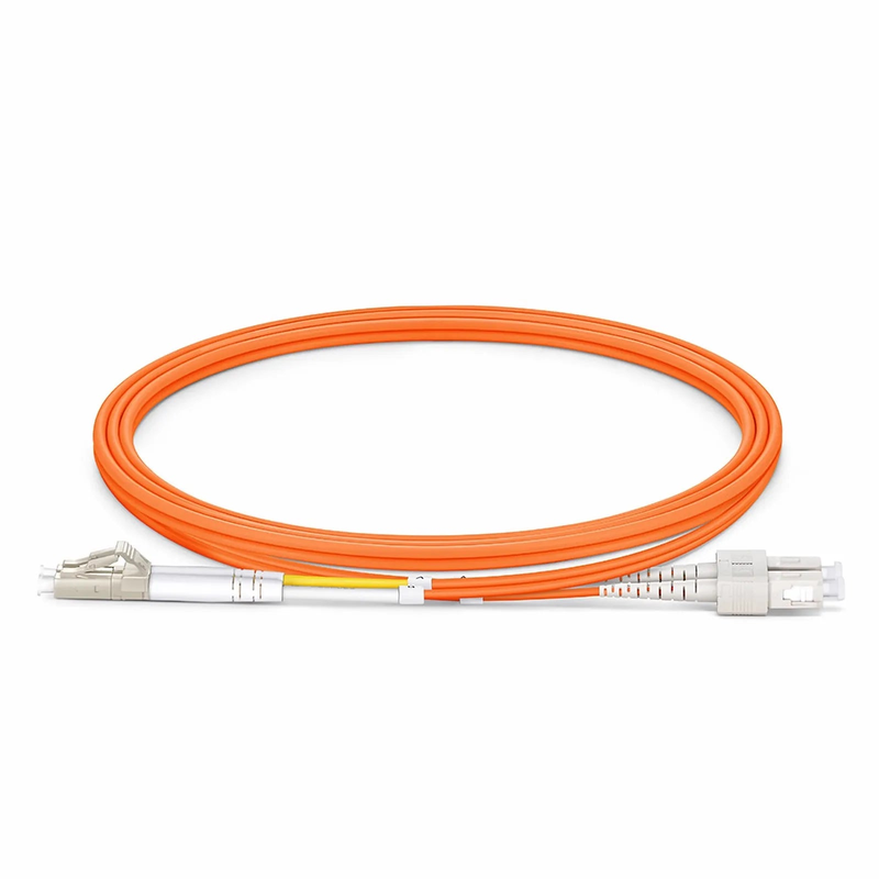 1m (3ft) Fiber Patch Cable, 2 Fibers, G.651, LC UPC Duplex to SC UPC Duplex, Multimode (OM1), Riser (OFNR), 2.0mm, Tight-Buffered, Orange