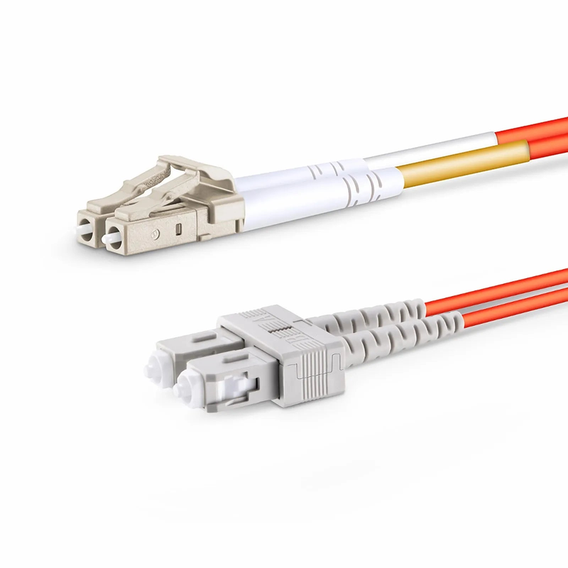 1m (3ft) Fiber Patch Cable, 2 Fibers, G.651, LC UPC Duplex to SC UPC Duplex, Multimode (OM1), Riser (OFNR), 2.0mm, Tight-Buffered, Orange